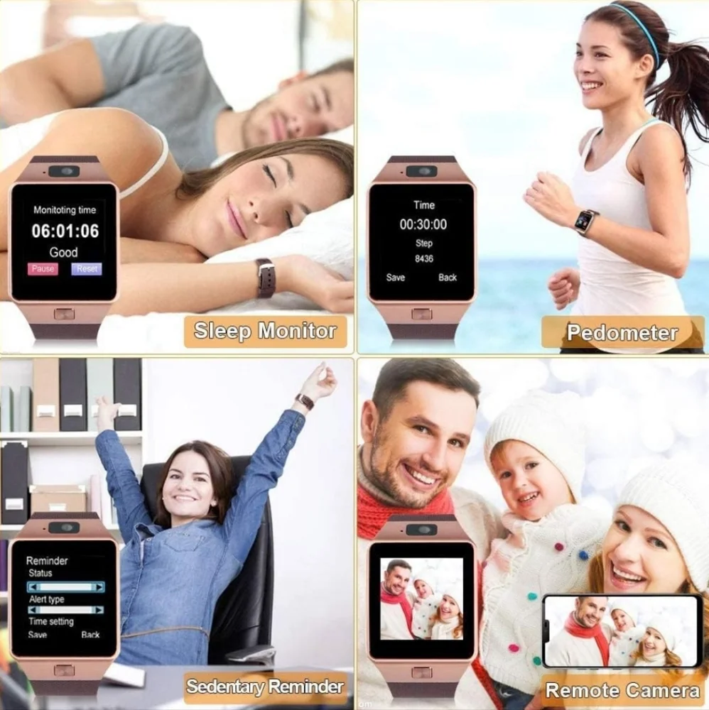 Smartwatch with Touch Monitor with Pedometer and Anti-Lost Camera
